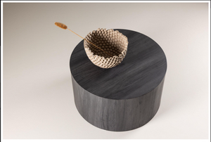 Mmilo York Round Sofa Table 80 cm – Black MDF Coffee Table, Modern Living Room Design