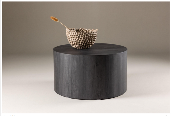 Mmilo York Round Sofa Table 80 cm – Black MDF Coffee Table, Modern Living Room Design