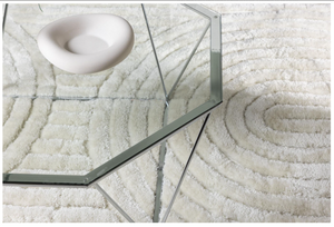 Mmilo Österlen Coffee Table 100 cm – Round Glass Table with Silver Steel Frame, Modern Luxury Design