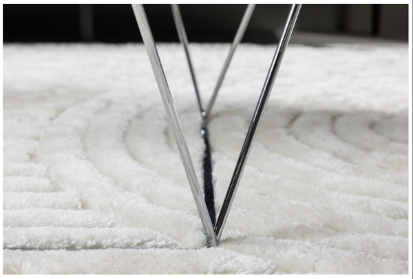 Mmilo Österlen Coffee Table 100 cm – Round Glass Table with Silver Steel Frame, Modern Luxury Design