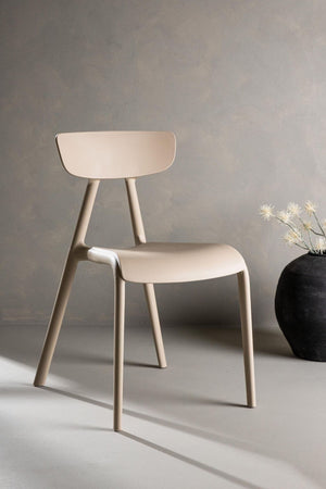 Ursholmen Dining Chair Set of 2 | Beige Scandinavian-Style Plastic Chairs