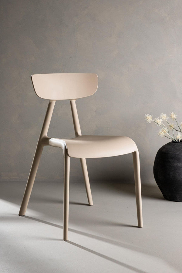 Ursholmen Dining Chair Set of 2 | Beige Scandinavian-Style Plastic Chairs