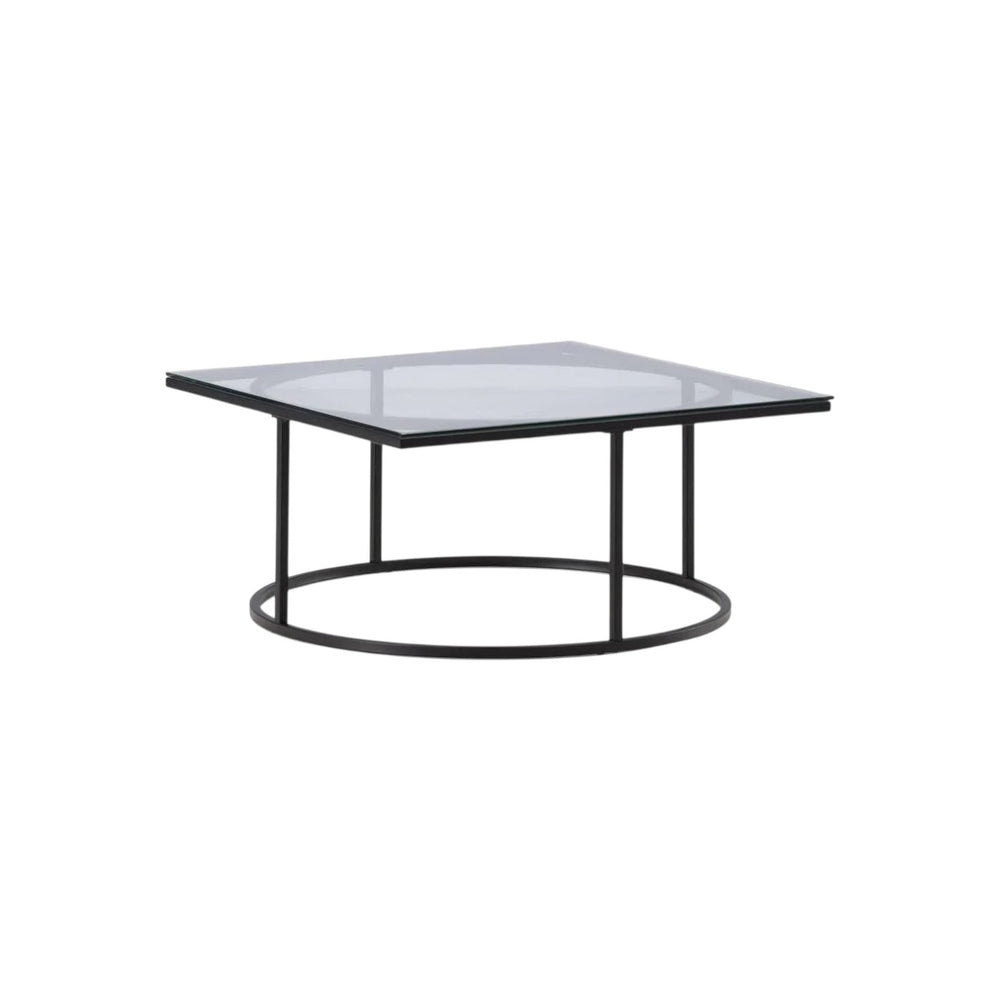 Skanör Sofa Table, Black – Modern Glass & Steel Coffee Table by Mmilo