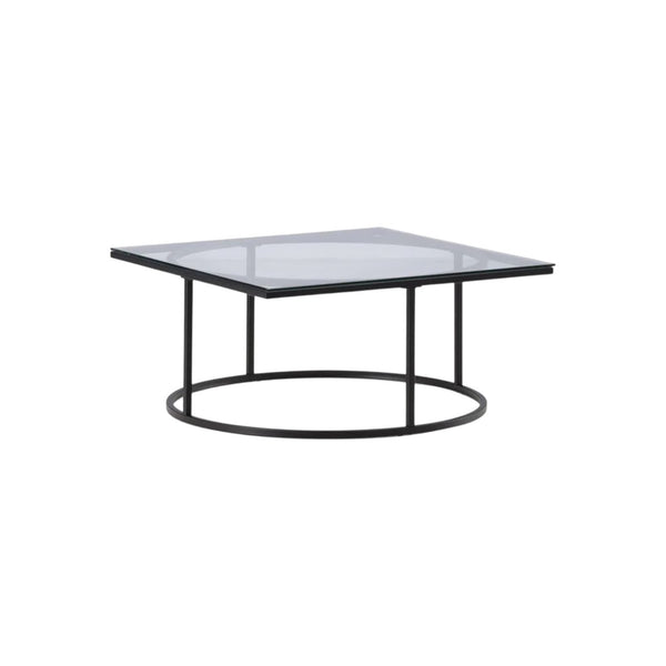 Skanör Sofa Table, Black – Modern Glass & Steel Coffee Table by Mmilo