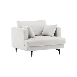 Sofia Beige Armchair | Velvet Upholstery with Nordic Design & Metal Legs