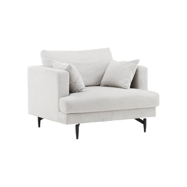 Sofia Beige Armchair | Velvet Upholstery with Nordic Design & Metal Legs