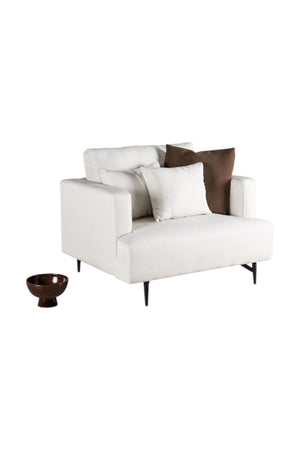 Sofia Beige Armchair | Linen-Blend Upholstery with Nordic Design & Metal Legs