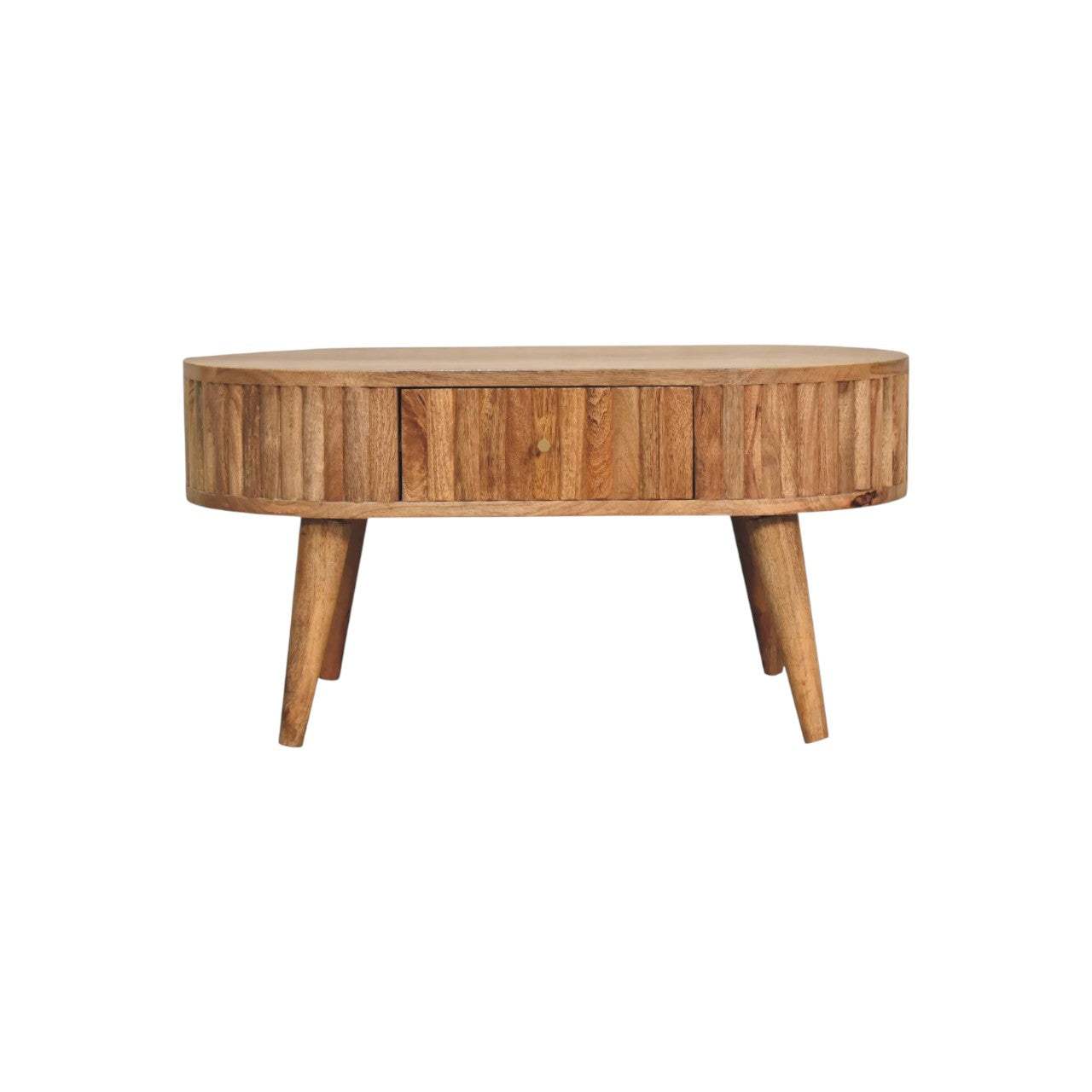 Stripe Mango Wood Coffee Table Drawer