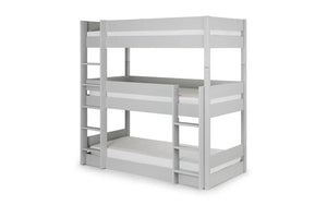 Julian Bowen Trio Grey Wooden Triple Sleeper Bunk Bed – Solid Pine & MDF Space-Saving Bunk Bed