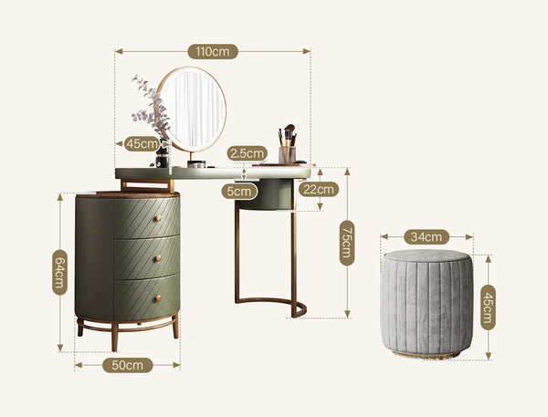Tandy Dressing Table with LED Mirror