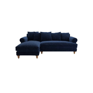 Bluebell Classic Chaise Sofa with wooden legs and plush cushions in a traditional living room setting