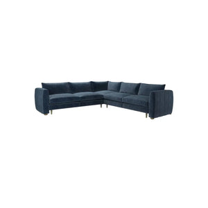 Bluebell Classic Chaise Sofa with wooden legs and feather cushions in traditional style
