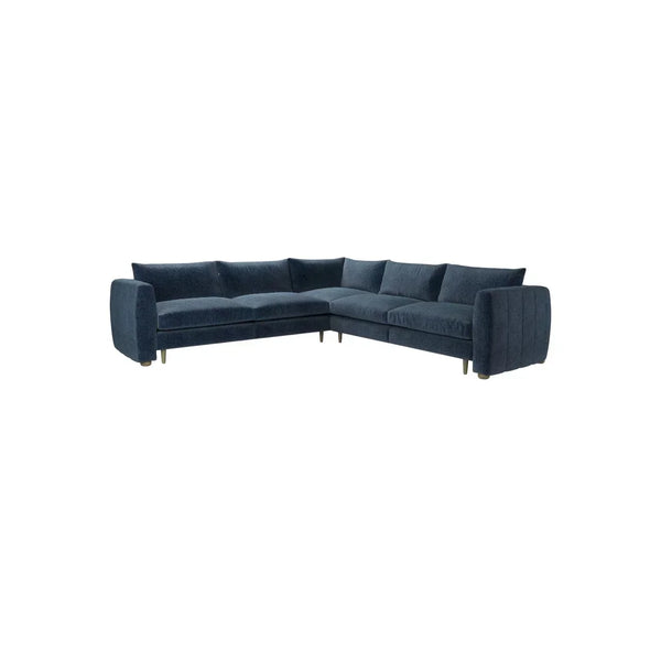 Bluebell Classic Chaise Sofa with wooden legs and feather cushions in traditional style