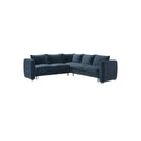 Bluebell Classic Chaise Sofa UK with wooden legs and feather cushions in a traditional living room setting