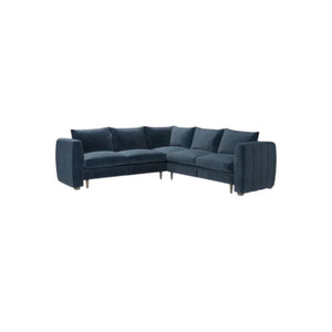 Bluebell Classic Chaise Sofa UK with wooden legs and feather cushions in a traditional living room setting