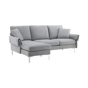 Toulouse 2-3 Seater Sofa, Grey Fabric | Adjustable Divan & Chrome Legs