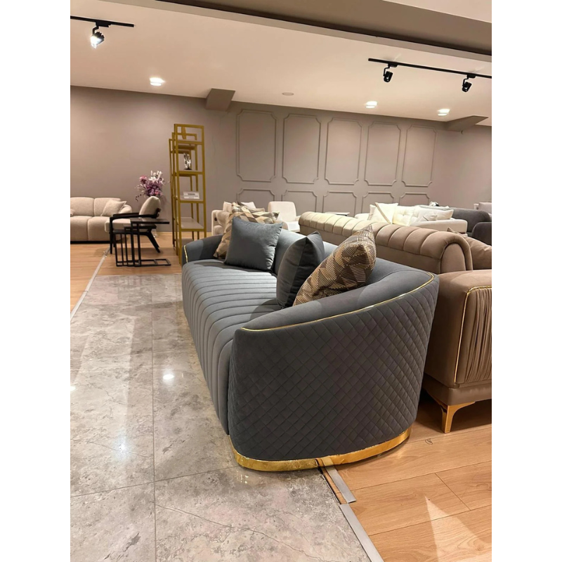 Dubai Grey Sofa Collection Modern 3+2+1 Seater Sofas | Luxurious Grey Upholstery for Living Room