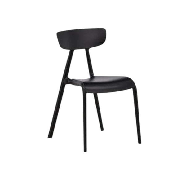 Ursholmen Dining Chair Set of 2 – Black Plastic – Scandinavian Modern Design
