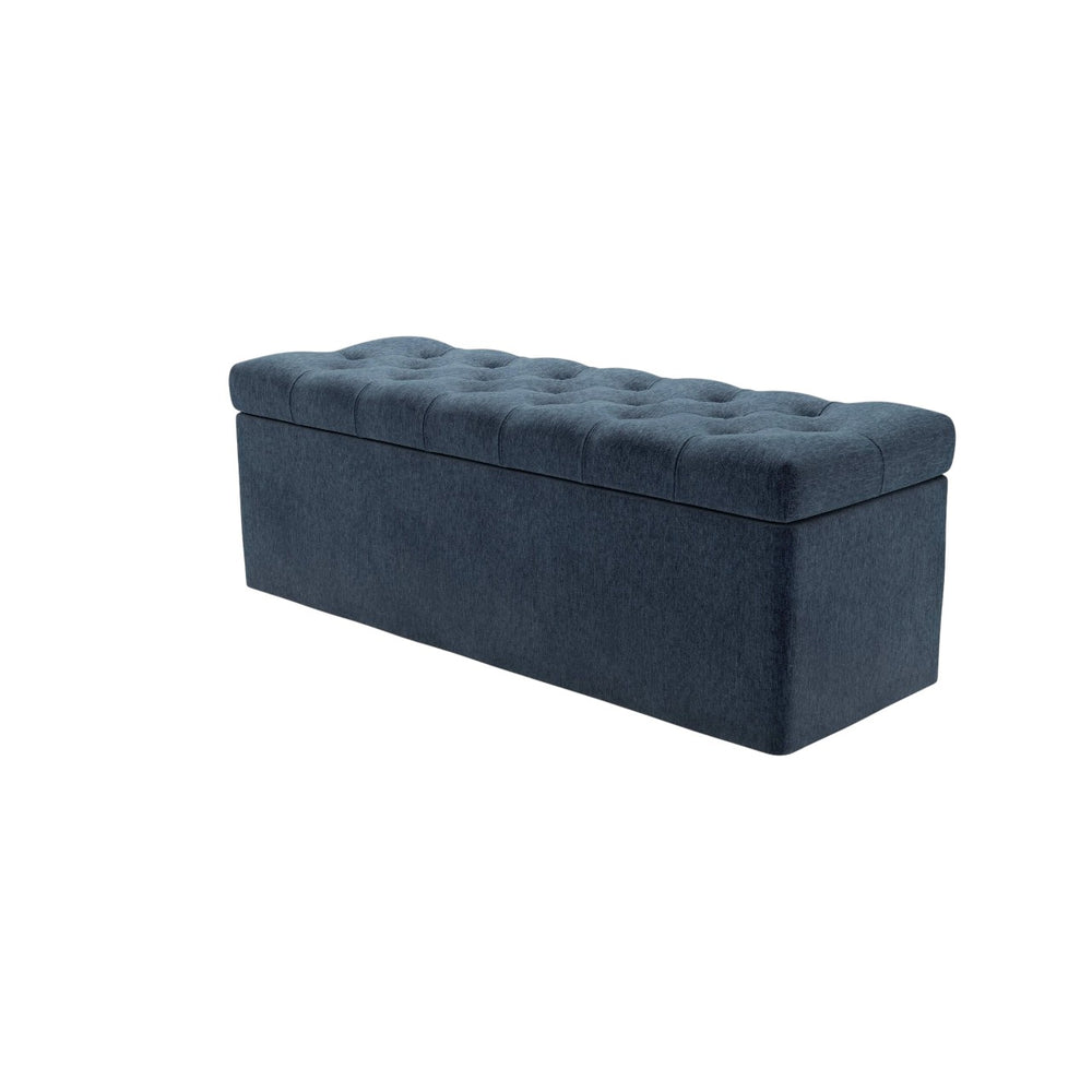 Valentin Storage Bench in Alabaster Brushed Linen Cotton