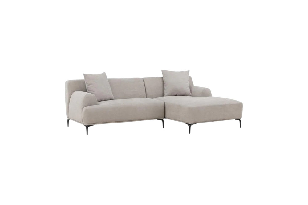 Viskan 3-Seater Sofa with Divan | Matte Black Frame & Light Grey Fabric