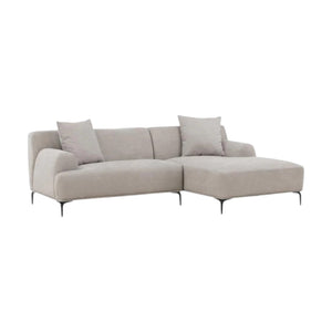 Viskan 3-Seater Sofa with Divan | Matte Black Frame & Light Grey Fabric