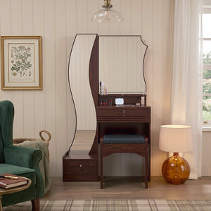 Matilda Walnut Dressing Table with Full Length Mirror