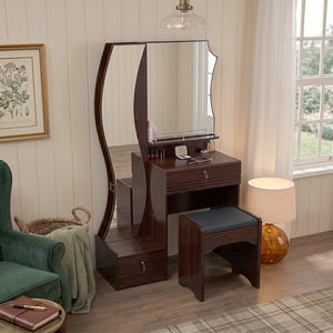 Matilda Walnut Dressing Table with Full Length Mirror