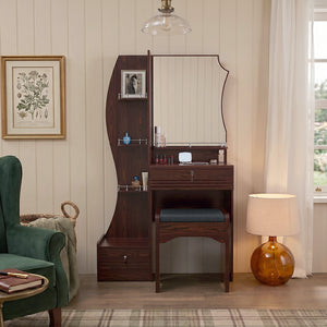 Matilda Walnut Dressing Table with Full Length Mirror