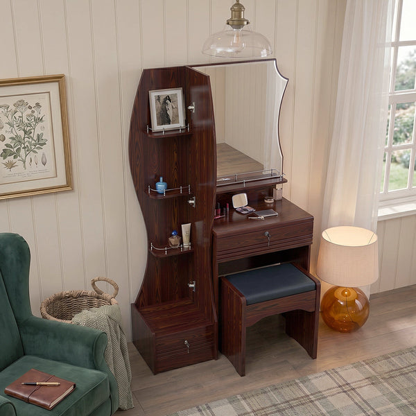 Matilda Walnut Dressing Table with Full Length Mirror