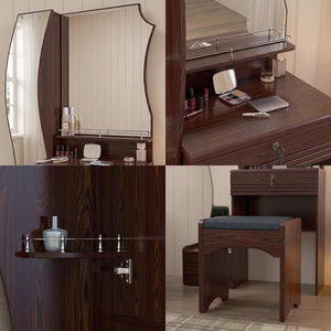 Matilda Walnut Dressing Table with Full Length Mirror