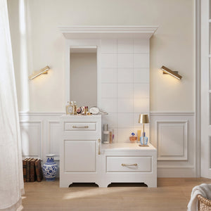 Florence White Dressing Table with Mirror & Wall Cabinet