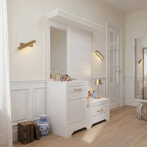 Florence White Dressing Table with Mirror & Wall Cabinet