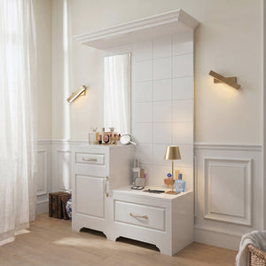 Florence White Dressing Table with Mirror & Wall Cabinet