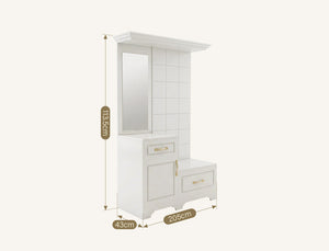 Florence White Dressing Table with Mirror & Wall Cabinet