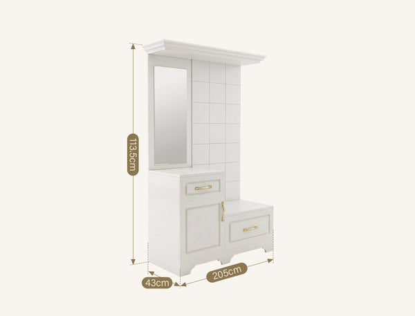 Florence White Dressing Table with Mirror & Wall Cabinet