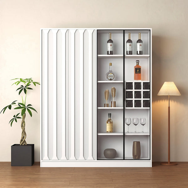 Dory Solid Wood Wine Cabinet - Style C White