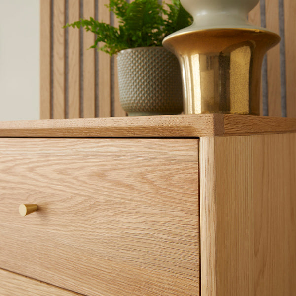 Wright Oak Tallboy Chest of 5 Drawers - My Store