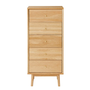 Wright Oak Tallboy Chest of 5 Drawers - My Store
