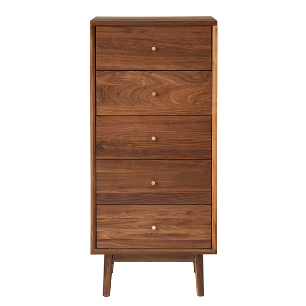 Wright Walnut Tallboy Chest of 5 Drawers - My Store
