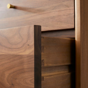Wright Walnut Tallboy Chest of 5 Drawers - My Store