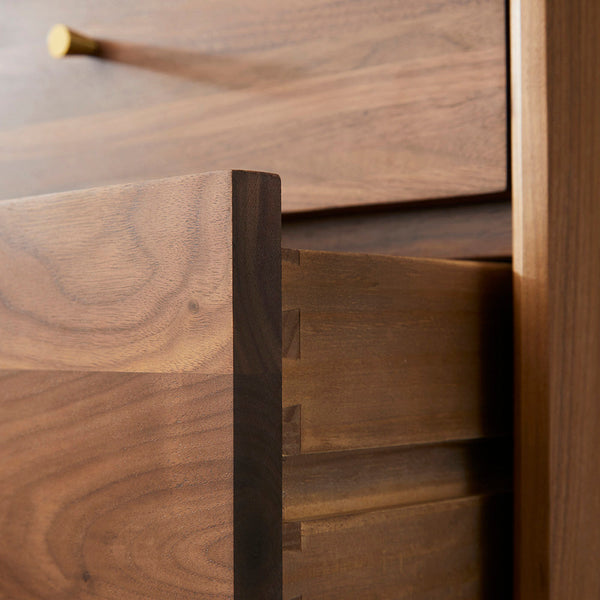 Wright Walnut Tallboy Chest of 5 Drawers - My Store
