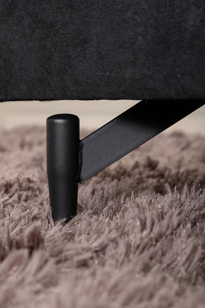 Sofia Black Armchair | Nordic Design with Soft Cushions & Metal Legs