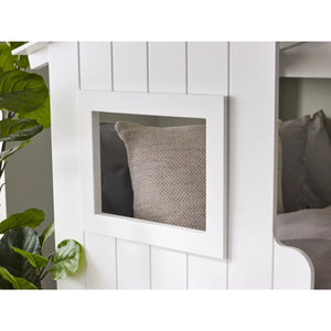 White Acorn Treehouse kids midsleeper bed with windows