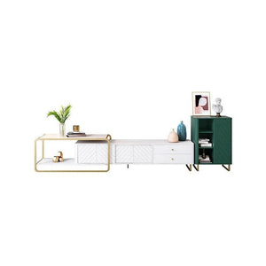 Adelaide Modern TV Stand Unit with Metal Legs, White MDF Entertainment Cabinet for Living Room - Sleek Furniture