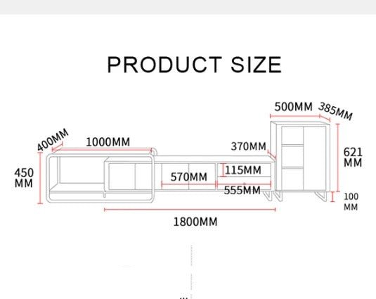 Adelaide Modern TV Stand Unit with Metal Legs, White MDF Entertainment Cabinet for Living Room - Sleek Furniture