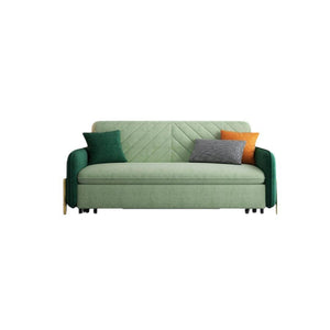 Aditi Two Seater Sofa Bed – Modern Pull-Out Sofa Bed with Suede Upholstery, Metal Frame & High Density Foam Cushioning, Light Green Space-Saving Guest Bed Sofa - Sleek Furniture