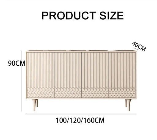 Admon Cream Sideboard, Modern Storage Cabinet with Metal Frame & MDF Finish for Living & Dining Room - Sleek Furniture