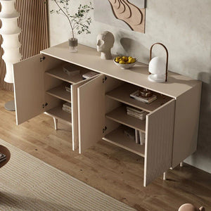 Admon Cream Sideboard, Modern Storage Cabinet with Metal Frame & MDF Finish for Living & Dining Room - Sleek Furniture