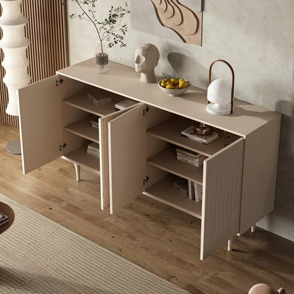 Admon Cream Sideboard, Modern Storage Cabinet with Metal Frame & MDF Finish for Living & Dining Room - Sleek Furniture