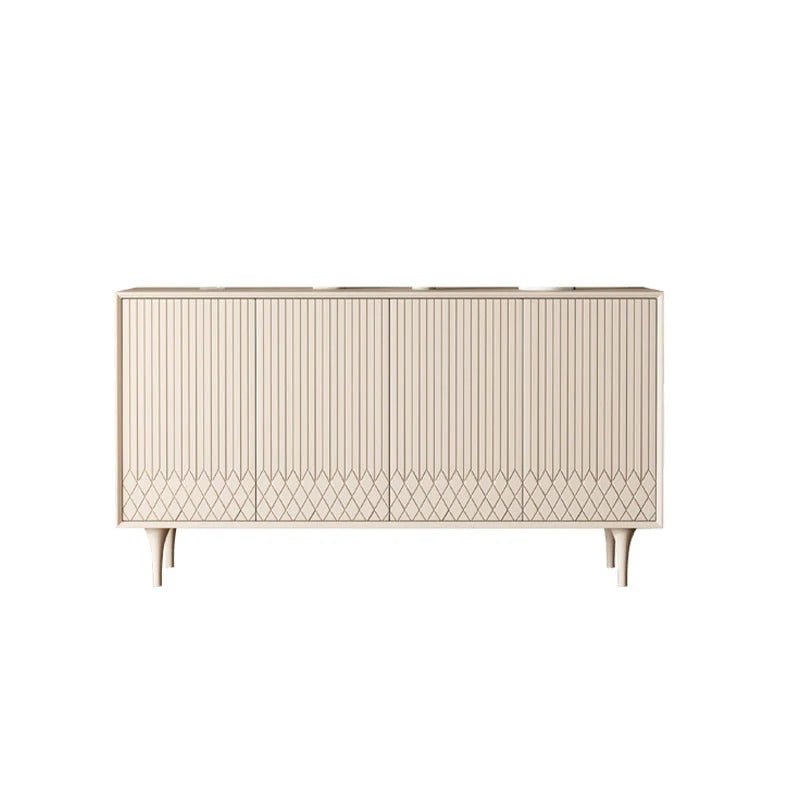 Admon Cream Sideboard, Modern Storage Cabinet with Metal Frame & MDF Finish for Living & Dining Room - Sleek Furniture